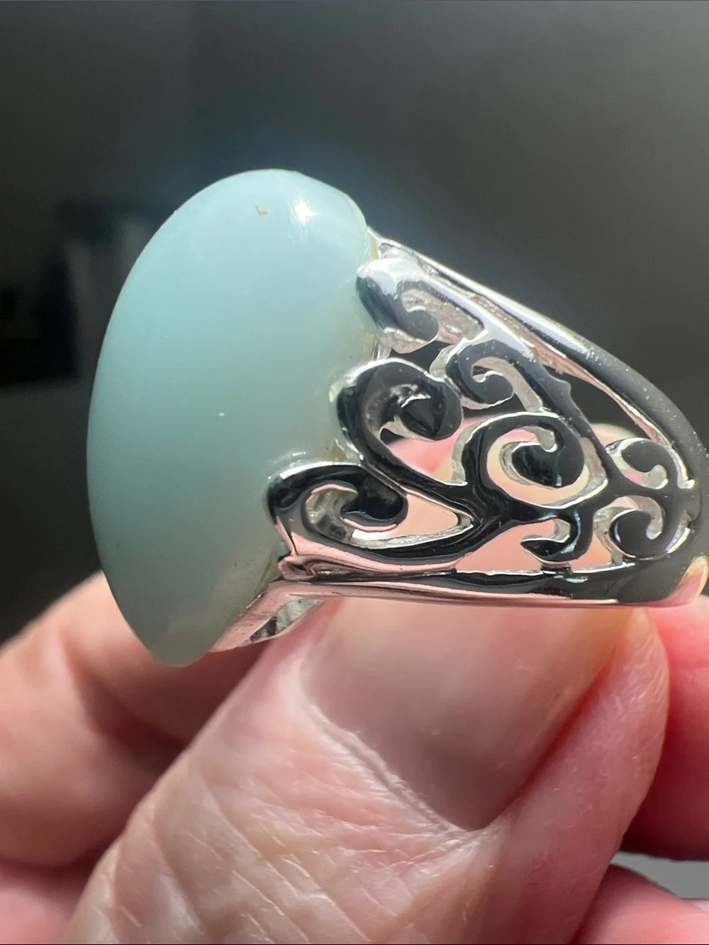 Teardrop Light Blue Gemstone 925 Sterling Silver - Heirloom Estate